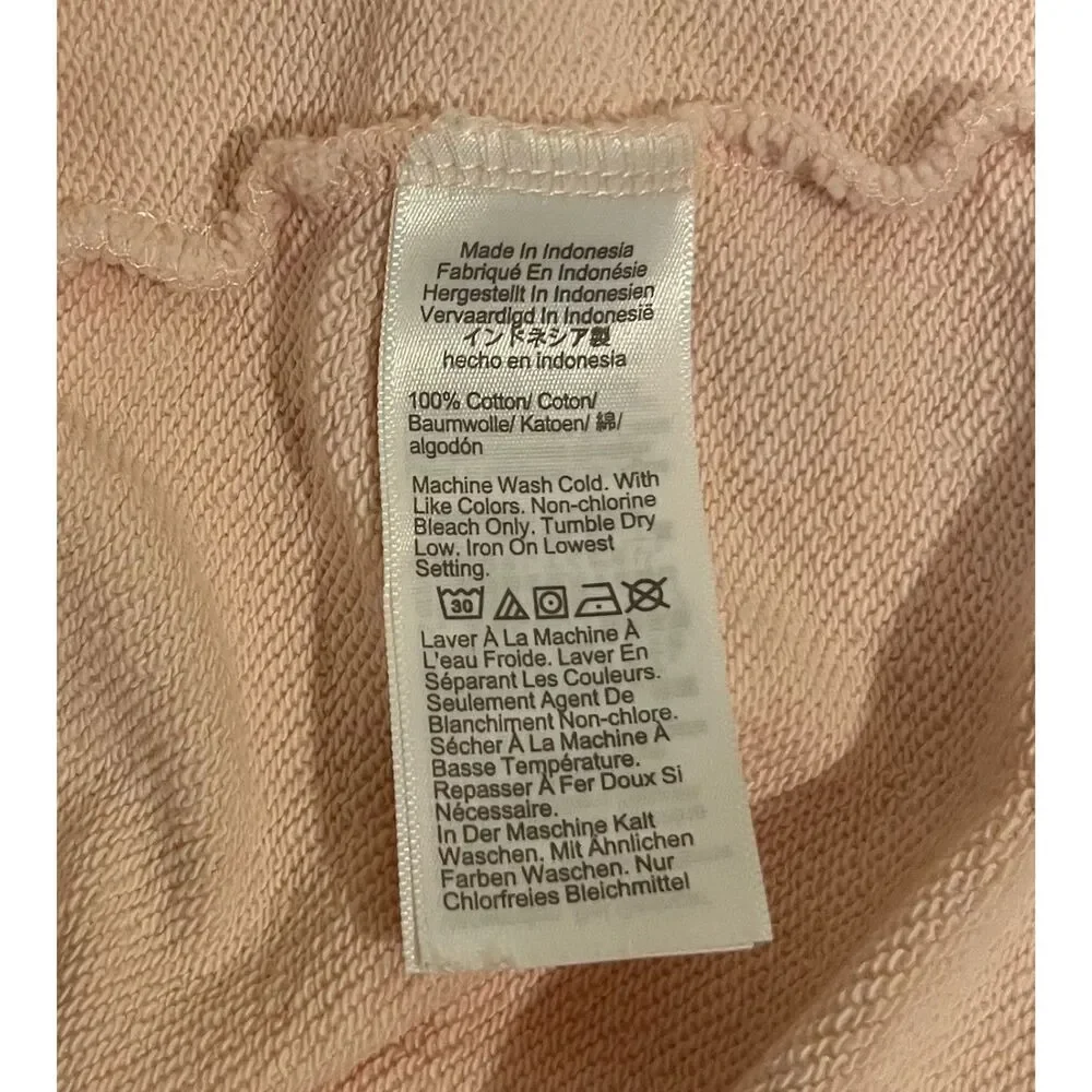 J CREW Original Cotton Terry Puff Sleeve Sweatshirt Dress PINK Sz M